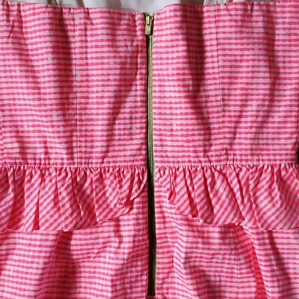 LILLY PULITZER Strapless Peplum Dress - Size 4 - Picture 7 of 9